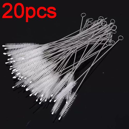 Brosses De Nettoyage En Paille Inoxydable,Réutilisables,Flexibles,Cheveux Doux,Aspiration,Tube En Verre,Tasse,Bouteille,Brosse D'alimentation,Manche Long - Type White #E