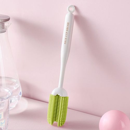 Brosse À Biberon À Long Manche Étendu,Multi-Usages,Nettoyage En Profondeur,Brosse À Tête Ronde Pour La Maison,Outils De Nettoyage De Biberons En Verre Pour Bébé,1 Pièce - Type Green