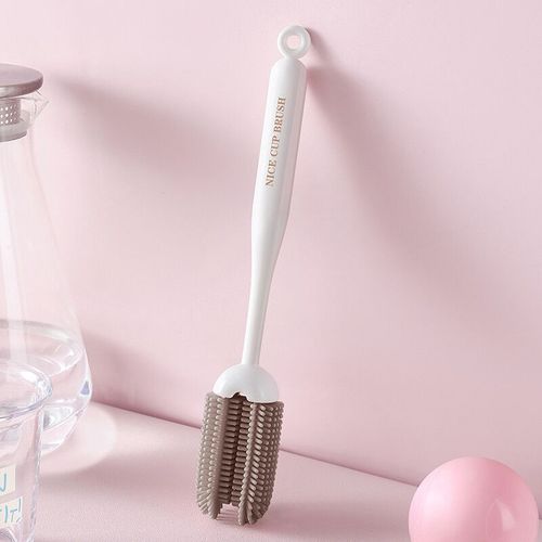 Brosse À Biberon À Long Manche Étendu,Multi-Usages,Nettoyage En Profondeur,Brosse À Tête Ronde Pour La Maison,Outils De Nettoyage De Biberons En Verre Pour Bébé,1 Pièce - Type Gray
