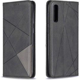 Coque Pour Samsung Galaxy A50, Housse Portefeuille En Cuir Etui De Protection Avec Slim Tpu Silicone Bumper Antichoc Magnétique Flip Case, Porte Cartes Avec Fonction Support Cover (Noir)