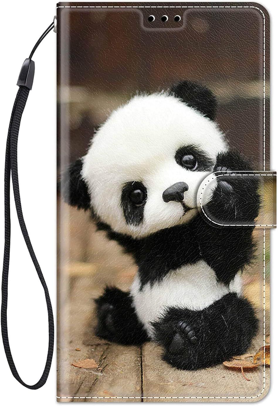 Coque Pour Samsung Galaxy A53 5g Housse Cuir Avec Silicone Etui Portefeuille Antichoc Étui À Rabat Et Folio Support Stand Fonction Élégant Motif Pour Filles Femmes Garçons - Panda