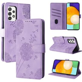 Coque Samsung Galaxy A52 5g/A52 4g/A52s 5g Pissenlit Housse En Cuir Pu Samsung Galaxy A52 5g Étui À Fermeture Magnétique Portefeuille Étui À Rabat Pour Samsung Galaxy A52 4g Violet