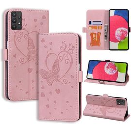 Coque Samsung A52s 5g Coque Samsung A52 5g&4g, Antichoc Étui Housse Protection En Cuir Magnétique Flip Case Portefeuille Etui En Protecion Pour Samsung Galaxy A52 4g / A52 5g / A52s 5g, Rose