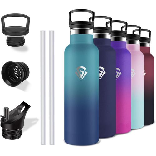 Gourde Isotherme, 500ml Gourde Enfant, Sans Bpa, Gourde Avec Paille, Anti Fuite, Bouteille Isotherme Avec Poignée, Gourde , Facile À Transporter, Pour École, Bureau, Voyage, Camping