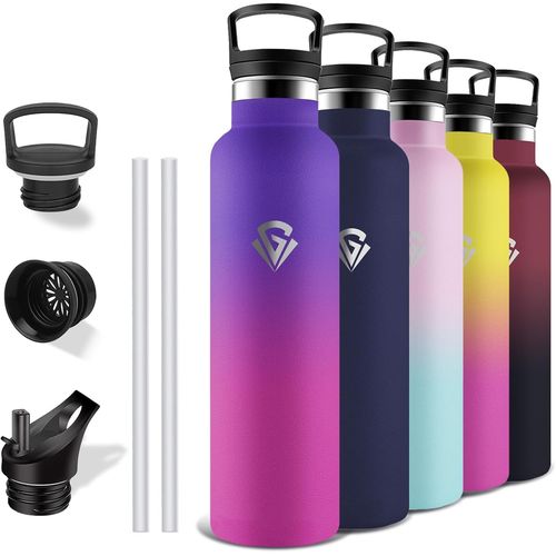 Gourde Isotherme, Gourde 1l, Sans Bpa, Gourde Avec Paille, Anti Fuite, Gourde Inox, Acier Inoxydable 18/8, Gourde , Double Isolation, Pour Randonnée, Camping, Aptitude, Sportif
