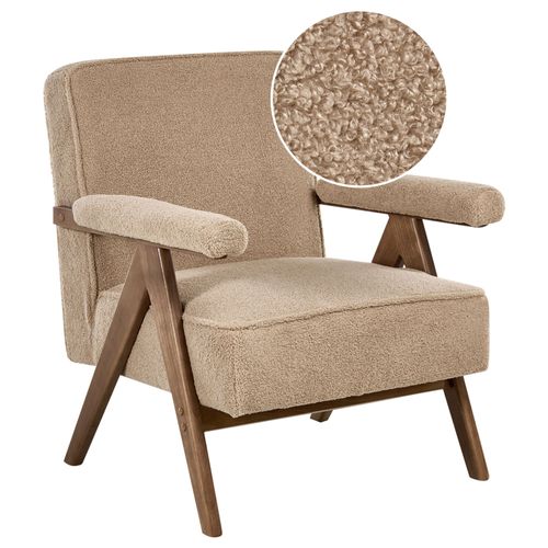 Fauteuil Evje Bouclé Beige Sable