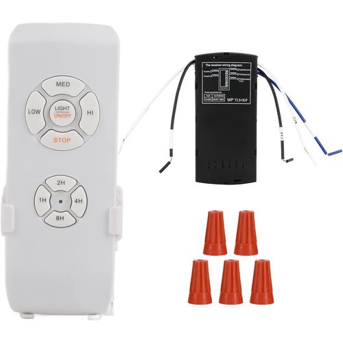 Kit de Télécommande de Ventilateur de Plafond 220V Récepteur de Contrôleur de Ventilateur Universel à 3 Vitesses avec Minuterie pour Ventilateur de Plafonnier