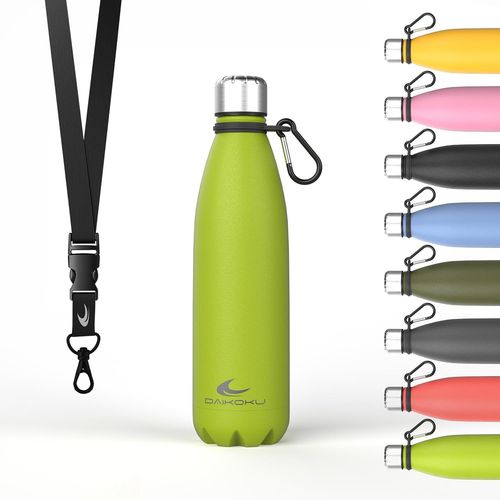Bouteille Thermique En Acier Inoxydable 500 Ml | Boissons Chaudes Pendant 12 Heures Et Froides Pendant 24 Heures |Pour La Randonnée, La Salle De Sport, Le Bureau | Vert Fluorescent