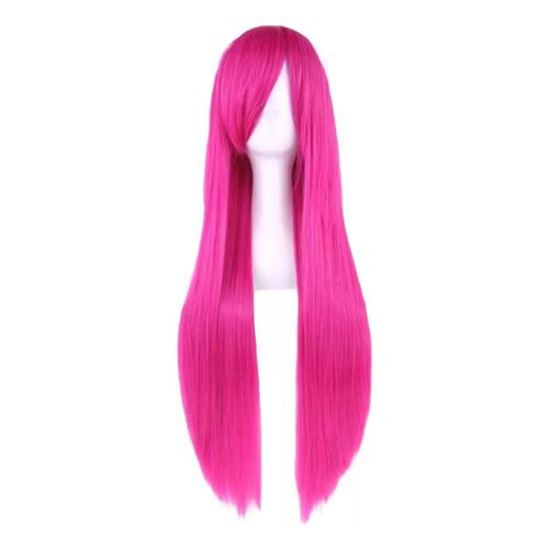 Perruque Rose De 80 Cm Pour Costume De Cosplay