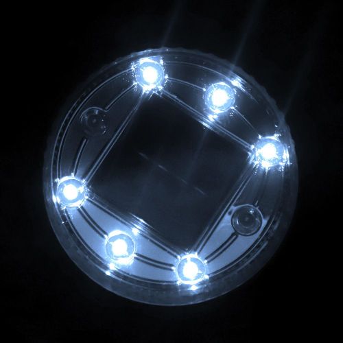 Hjlian Lampe De Jardin Solaire D'exterieur Etanche A 6 Led, Ideale Pour La Maison Ou Le Jardin, Blanche