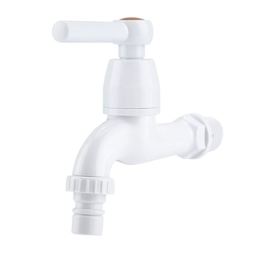 HJLIAN Robinet de machine a laver en plastique ABS, robinet d'evier de lavabo avec bec unique et poignee G1/2 #2