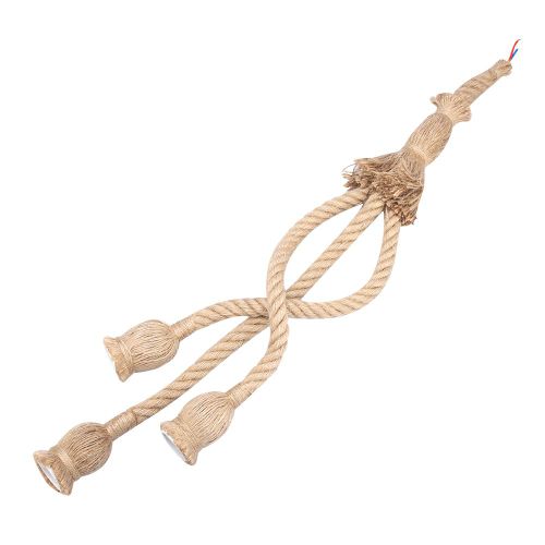 HJLIAN Lampe suspendue retro vintage a 3 tetes, 1 m, ampoule E27 85-265 V, filament de corde de chanvre