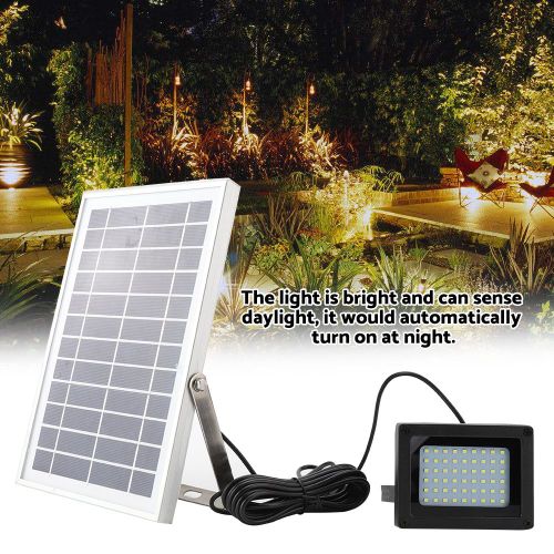 Hjlian Spot Solaire 6 V 6 W 54 Led, Lampe De Jardin Etanche Avec Fixations (Blanc Chaud)