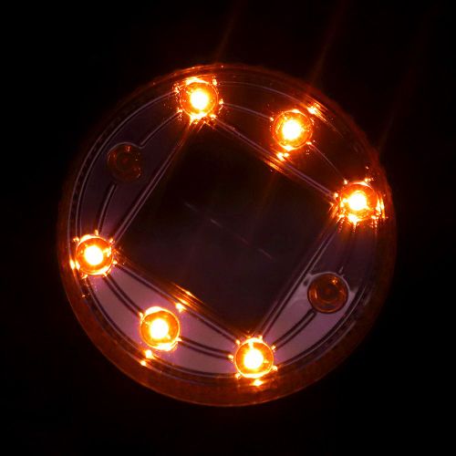 Hjlian Lampe De Jardin Solaire D'exterieur Etanche A 6 Led, Ideale Pour La Maison Ou Le Jardin, Orange