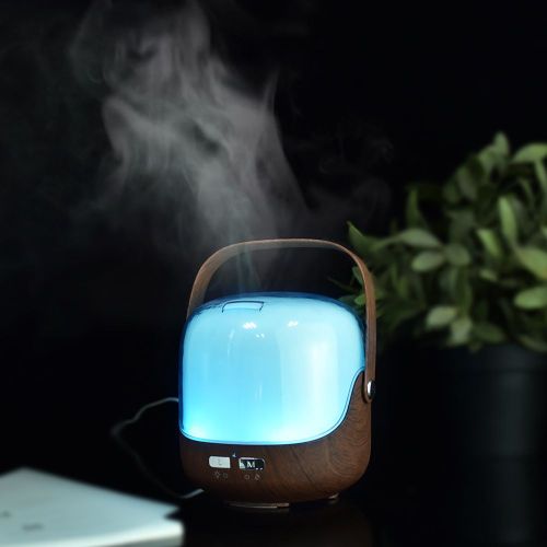 HJLIAN Humidificateur d'air aromatique 7 couleurs, diffuseur d'air, purificateur d'air, atomiseur, rafraichisseur d'air, bois profond