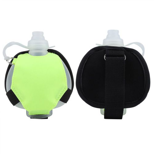 Hjlian Bouteille D'eau Reglable En Silicone De 200 Ml Pour Le Sport Et La Course A Pied (Verte)