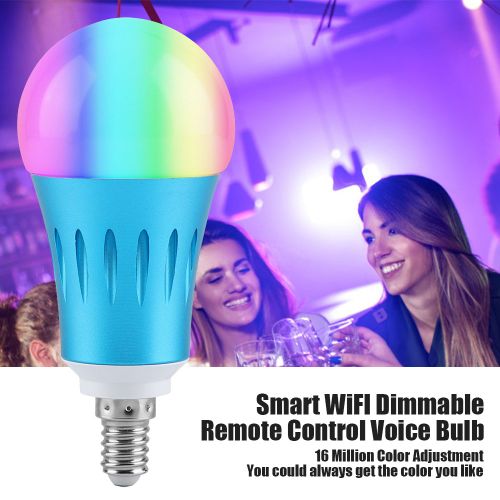 Hjlian Ampoule Intelligente A Telecommande Wi-Fi, Intensite Variable, 16 Millions De Couleurs, Rvb+W, Ac85-265 V (E14)