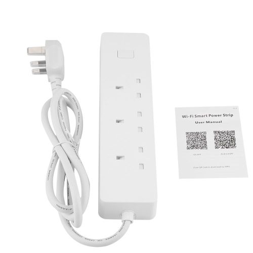 HJLIAN Multiprise Wifi intelligente compatible avec Alexa et Google Home, prise britannique 100-240 V