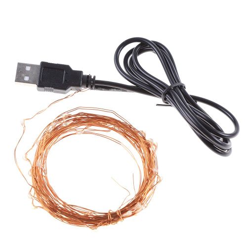 Hjlian Guirlande Lumineuse Led Avec Connecteur Usb, 10 M/33 Pi, 100 Led, Fil De Cuivre, Decoration (Multicolore)