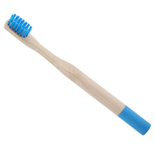 Hjlian Brosse A Cheveux Souple 6 Couleurs Avec Manche En Bambou Pour Enfants, Soins Bucco-Dentaires, Bleu 