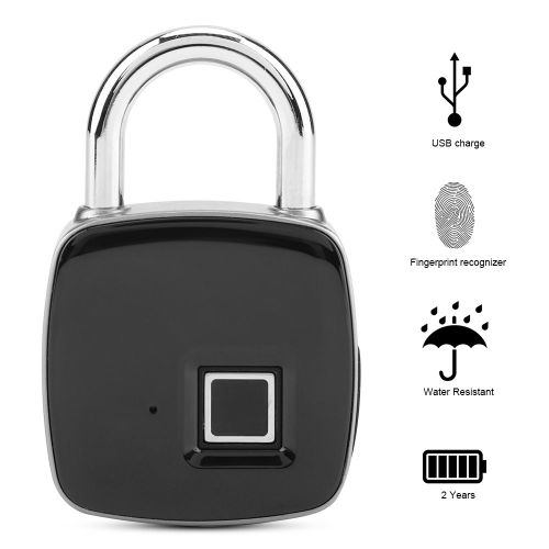 HJLIAN Cadenas intelligent antivol a empreintes digitales pour porte d'armoire, bagages, serrure de securite sans cle