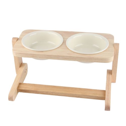 Hjlian Gamelle En Ceramique Pour Chat, Bol A Boire, Double Bol, Protection Cervicale, Angle Reglable