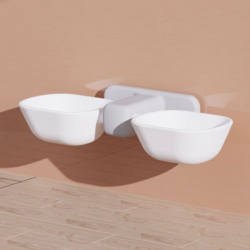 Hjlian Gamelle Amovible Anti-Basculement Pour Chat - Blanche (Taille Du Produit : 29 X 13 X 7 Cm)