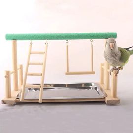 Hjlian Aire De Jeux Pour Perroquets, Support De Jeu Pour Oiseaux En Bois Naturel Et Sain, Robuste Et Durable, Pour Jouets D'exercice Pour Oiseaux, Support De Station Givre