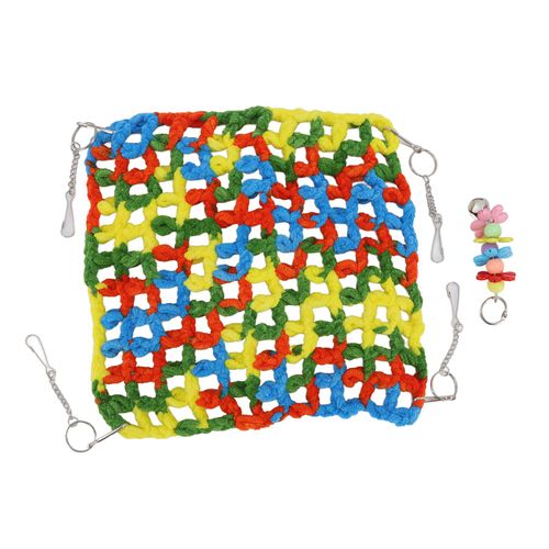 Hjlian Hamac Suspendu Tisse A La Main Pour Hamster, Balancoire Pour Petit Animal, Chinchilla, Rat, Gerbille, Planeur A Sucre, 25 X 25 Cm