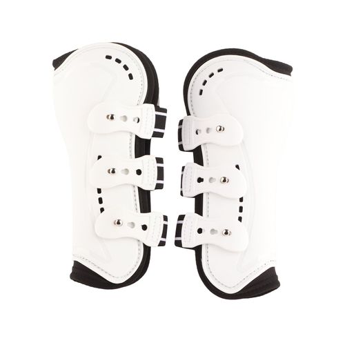 Hjlian Guetres De Protection Pour Tendons Avant De Cheval, Reglables, Respirantes, Ouvertes Sur Le Devant, Pour Le Saut, Blanches, Taille M
