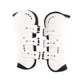Hjlian Guetres De Protection Pour Tendons Avant De Cheval, Reglables, Respirantes, Ouvertes Sur Le Devant, Pour Le Saut, Blanches, Taille M