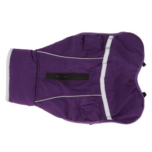 Hjlian Manteau D'hiver Chaud Et Reflechissant Pour Chien, Impermeable, Reglable, Doux, Epais Et Rembourre, Pour Animaux De Petite, Moyenne Et Grande Taille, Violet, Taille Xxl