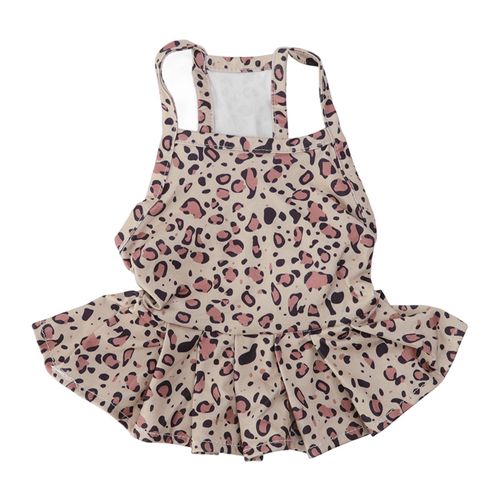 Hjlian Robe A Bretelles Pour Animaux De Compagnie, Imprime Leopard, Courte, Douce, Respirante, Protection Solaire, Jupe D'ete Pour Animaux De Compagnie, Taille S