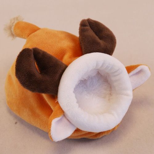 Hjlian Lit Pour Hamster, Chaud, Doux Et Mignon, En Forme D'animal, Epais, Pour Petit Animal De Compagnie, Pour L'hiver, Sugar Glider, Golden Bear, M, Elk