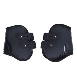 Hjlian Lot De 2 Guetres De Protection Pour Tendons De Cheval, Robustes Et Reglables, Coque En Pu, Protege-Tendons Pour Chevaux, Pattes Arriere Noires, Taille L