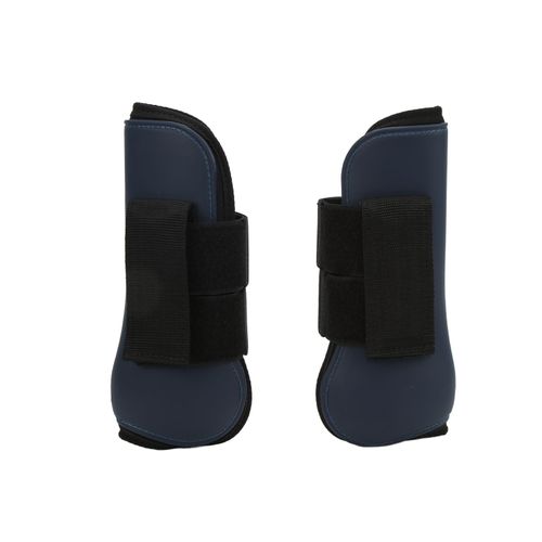 Hjlian Lot De 2 Guetres De Protection Pour Pattes De Cheval En Pu, Elastiques, Coussinets Interieurs Rembourres Pour L'equitation De Competition, Pattes Avant Bleu Marine, Taille M