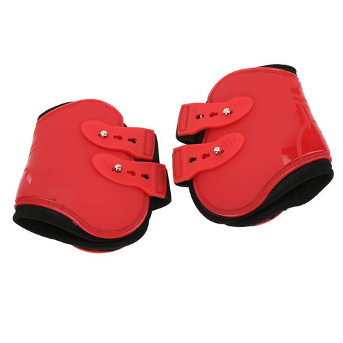 Hjlian Ensemble De Guetres De Protection Pour Tendons De Cheval, Souples Et Resistantes A L'usure, Coque En Pu, Protege-Tendons Pour Chevaux, Pattes Arriere Rouges, Taille L