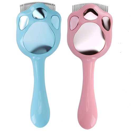 Hjlian Peigne A Poils De Chat, Brosse Demelante, Peigne Anti-Melage, Outil De Toilettage Pour Animaux De Compagnie, Rose Et Bleu