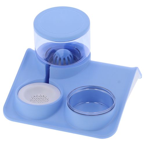 Hjlian Ensemble Distributeur D'eau Et Gamelle Pour Animaux De Compagnie, Distributeur D'eau Automatique Pour Chat De 1,8 L, Bleu