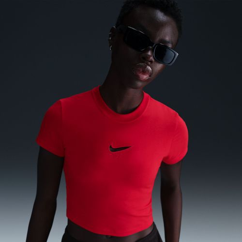 T-Shirt Slim Court Nike Sportswear Chill Knit Pour Femme - Rouge