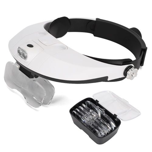 Hjlian Outil De Suppression De Vers A Lumiere Led Rotative En Plastique, Serre-Tete Confortable, Loupe D'apiculture