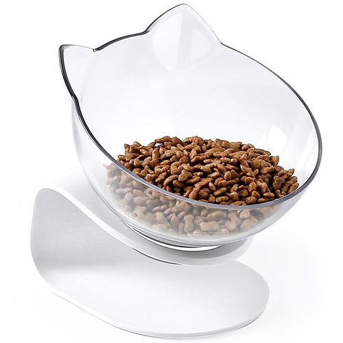 Hjlian Lot De Deux Gamelles Anti-Basculement Pour Chat (Transparentes) Avec Protection Du Cou Incline