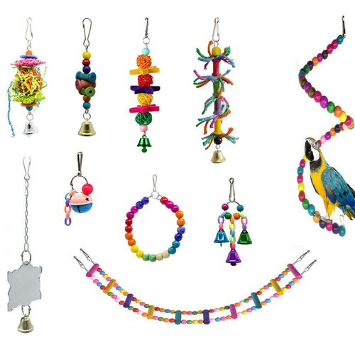 Hjlian (Demande De Vente Ebay) Ensemble De Jouets Combines Pour Perroquets De 10 Pieces