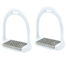 Hjlian 1 Paire D'etriers Anglais Antiderapants En Aluminium Pour Selle De Cheval (Blanc)