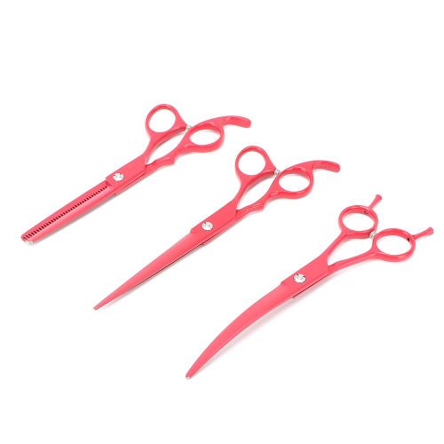 Hjlian Ciseaux De Coiffure Professionnels Pour Animaux De Compagnie De 7 Pouces (Rouge) 