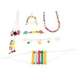 Hjlian Ensemble De 7 Pieces Pour Oiseaux, Cloches A Macher, Escalade, Hamac, Balancoire, Jouet, Accessoires