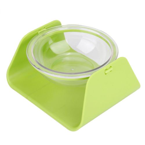 Hjlian Gamelle Inclinable Transparente Reglable En Plastique Pour Animaux De Compagnie Avec Support Sureleve Pour Chat (Vert)