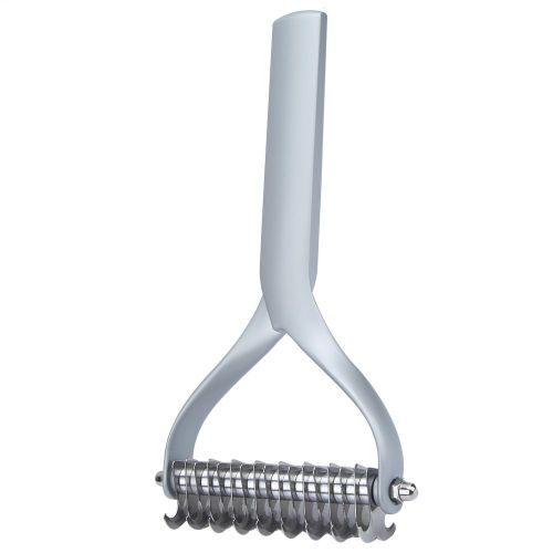 Hjlian Peigne De Massage Double Face En Alliage De Zinc Pour Animaux De Compagnie, Brosse De Nettoyage Et De Toilettage Pour Chiens, Argent, Taille L