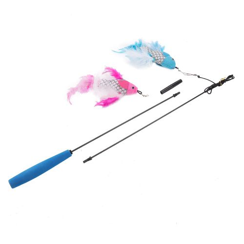 Hjlian Jouet Amusant Pour Chat, Baton De Plumes De Poisson, Jouet Interactif Pour Animaux De Compagnie