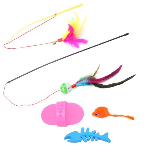 Hjlian Lot De 5 Mini Brosses De Bain Et De Massage En Forme D'aretes De Poisson, Jouet Interactif Pour Chat